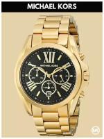 Наручные часы MICHAEL KORS Bradshaw M5739K, черный, золотой