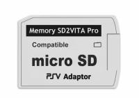 Универсальный адаптер-переходник Memory SD2 Vita Pro TF на Micro SD для портативных игровых приставок белый | Версия 5.0