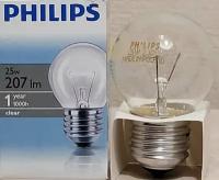 Прозрачная лампа накаливания Philips P45, 25 Вт, E27