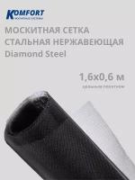 Москитная сетка Стальная полотно черное 1,6*0,6 м