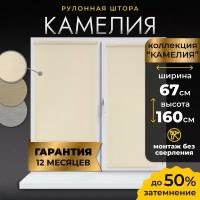 Рулонная штора LM Decor Камелия 49-01 светло-бежевый 67х160