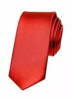 Галстук узкий атласный алый / галстук красный полиэстер 100% / / 5х145