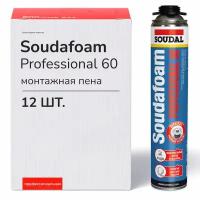 Soudafoam Professional 60, летняя профессиональная монтажная пена, баллон 750/1000 мл (12 шт. баллонов в упаковке)