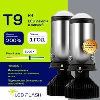 Автомобильные светодиодные LED лампы, мини линзы bi led, H4 6000 автосвет 2 шт, для дальнего и ближнего света