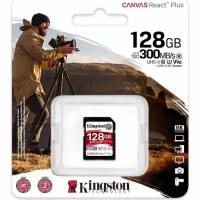 Карта памяти Kingston Canvas React Plus SDXC 128Gb UHS-II U3 V90 (300/260 Mb/s)