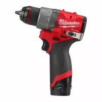 Аккумуляторная дрель-шуруповерт Milwaukee M12 FDD2-202X 4933479873, 1550 об/мин, c 2 АКБ 2 Ач и ЗУ, в кейсе