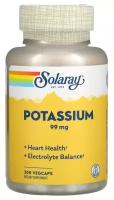 Капсулы Solaray Potassium, 200 г, 99 мг, 200 шт