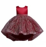 Нарядное платье, размер 120, цвет красный