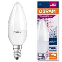 Лампа филаментная диммируемая светодиодная OSRAM Parathom B, 470лм, 4,5Вт, 2700К, теплый свет, E14, свеча, матовая