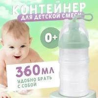 Секционный контейнер для сухой детской смеси 1431-2 зеленый, модульный контейнер для детского питания