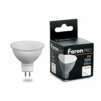 Светодиодная LED лампа Feron.PRO MR16 GU5.3 230V 6W(400lm) 4000K 4K матовый 52x50 OSRAM LED LB-1606 38084 (упаковка 12 штук)