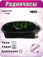 Радиочасы сетевые BVItech BV-36GKR (зеленый/черный) память на 10+10 станций