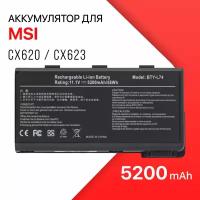 Аккумулятор для ноутбука MSI CX620, CX623, (BTY-L74, L74BTY-L75), 58Wh, 5200mAh, 11.1V