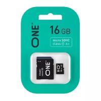 Карта памяти One microSDHC Class 10 UHS-I U1 + SD adapter