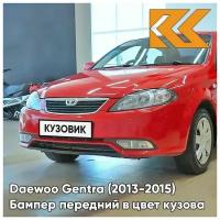 Бампер передний в цвет кузова Daewoo Gentra Дэу Джентра GGE - Super Red - Красный солид