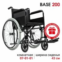 Набор кресло-коляска механическая Ortonica Base 100/Base 200 ширина сиденья 43 см литые колеса + подушка