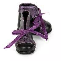 Закрытые ботиночки чёрно-фиолетовые для кукол БЖД Luts (Латс) 26 см