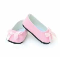 Petitcollin Pink Ballerina Shoes With Bows (Розовые балетки с бантиком для кукол Петитколин 39 см, 40 см, 44 см, 48 см)