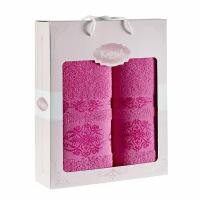 Комплект махровых полотенец Karna Rebeka 50x90 - 70х140 - Розовые
