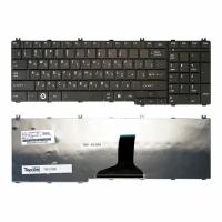 Клавиатура для ноутбука Toshiba Satellite C650, C655, C655D, C660, L650, L655, L670, L675 Series. Плоский Enter. Черная, без рамки. NSK-TN0GQ