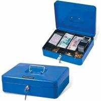 Ящик для денег, ценностей, документов, печатей BRAUBERG 90х240х300 мм, с ключевым замком, синий