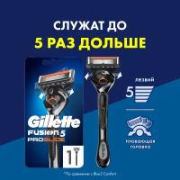 Gillette Fusion5 ProGlide Мужская Бритва, 1 кассета, с 5 лезвиями с углеродным покрытием, с технологией FlexBall, с триммером