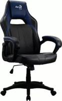 Кресло игровое Aerocool AС40C AIR, на колесиках, полиуретан, черный/синий/синий [aс40c black blue]