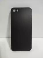 Apple iPhone 5 / 5s / 5se силиконовый чёрный чехол, эпл айфон 5 5с накладка бампер