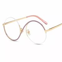 Солнцезащитные очки, круглые, оправа: металл, с защитой от УФ, для женщин, розовый