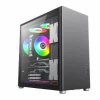 GameMax Корпуса Корпус Spark Pro Full Black без БП Midi Tower, ATX, Черный, USB3.0+Type C, Зак. стекло