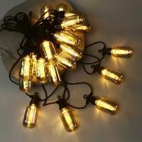 Winter Deco Гирлянда из лампочек Benzine Party Lights 10 м, 20 ламп, теплые белые LED, черный ПВХ, соединяемая, IP44 ECO-020-K-BIWW-B