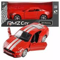 Машинка металлическая Uni-Fortune RMZ City серия 1:32 Ford Mustang GT 2015 with Strip инерционная, цвет красный, двери открываются