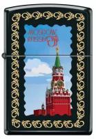 Зажигалка Zippo 218 Бензиновая Moscow Kremlin framed Black Matte