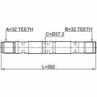 FEBEST 2012-SEBLH Полуось левая 32x392x32