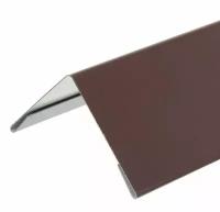 Угол наружный коричневый 40мм х 40мм х 1,25м внешний металлический с полимерным покрытием в защитной пленке