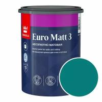 Краска интерьерная Tikkurila Euro Matt 3 RAL 5021 (Водная синь - Water blue) 0,9 л