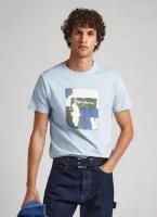 Pepe Jeans London, Футболка мужская, цвет: голубой, размер: XL