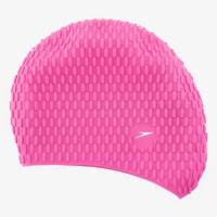 Шапочка для плавания Speedo Silicone swim cap, силиконовая, розовый/фиолетовый (размер 52-58)