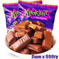 Конфеты Крокант грильяжные в шоколадной глазури с миндалем_1000гр (2 пакета по 500 гр)