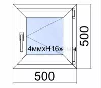 Пластиковое окно Veka WHS одностворчатое 500x500 (ШxВ)