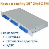 Кросс оптический стоечный СКРУ-1U19-A24-SC-SM (укомплектованный)