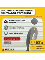 Противоскользящая фотолюминесцентная лента Anti Slip Tape, крупная зернистость 60 grit, размер 25 мм х 18.3 метров, цвет салатовый/черный, SAFETYSTEP