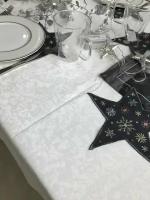 Декоративная салфетка с вышивкой STAR (белый, 30 звезда)