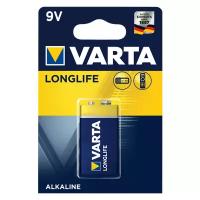 Батарейка VARTA LONGLIFE 9V Крона, в упаковке: 1 шт