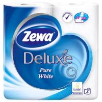 Туалетная бумага Zewa Deluxe Pure White белая трёхслойная