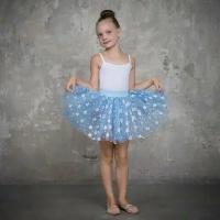 Юбка для танцев и гимнастики Baletmarket, размер 123-134, голубой