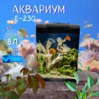 Аквариум 8 литров, аквариум для рыб, черный с оборудованием, настольный аквариум, аквариумы, фильтр, освещение, лампа, аквариумы для дома и офиса