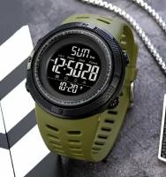 Тактические военные наручные часы Skmei 2070 Черный Дисплей Зелено-черный