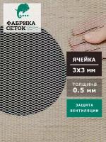 Cетка оцинкованная цпвс/пвл стороны ячейки 3х3мм, рулон 1x5м просечно-вытяжная металлическая для улья от клеща варроа