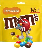 M&M's драже с арахисом и молочным шоколадом, 145 г, флоу-пак